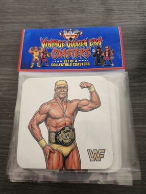 WWF Vintage Golden Era Coaster Set of 4 Collectible Coasters New Sealed